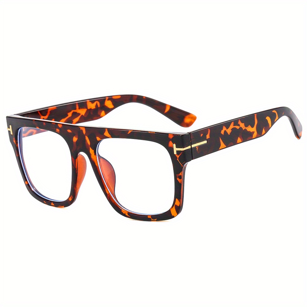 Men's Square Flat Mirror Myopia Glasses Anti Light PC Spectacles