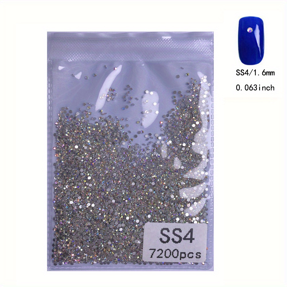 1440 Pack Crystal Flat Back Rhinestone Round Diamante Gems,  Non-Self-Adhesive (Crystal AB, 3 MM)