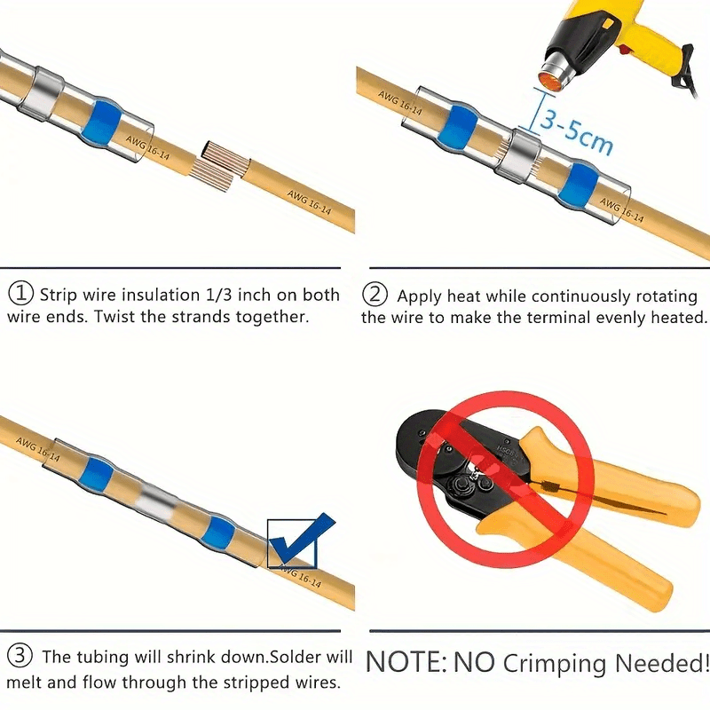 SRJQXH 105 Piezas Terminales Aislados, Forma Redonda Terminales Electricos,  Latón Conectores de Crimpado, se Utiliza para Motocicletas, Barcos,  Instrumentos Electrónicos : .es: Bricolaje y herramientas