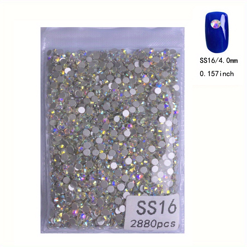 Crystal Flat Back Rhinestone Round Diamante Gems Non self - Temu