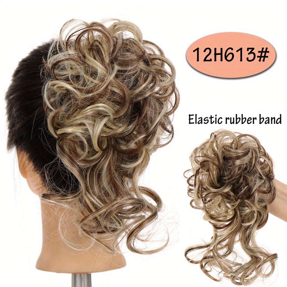 Synthetic Hair Bun Chignon With Tassels Elastic Scrunchy