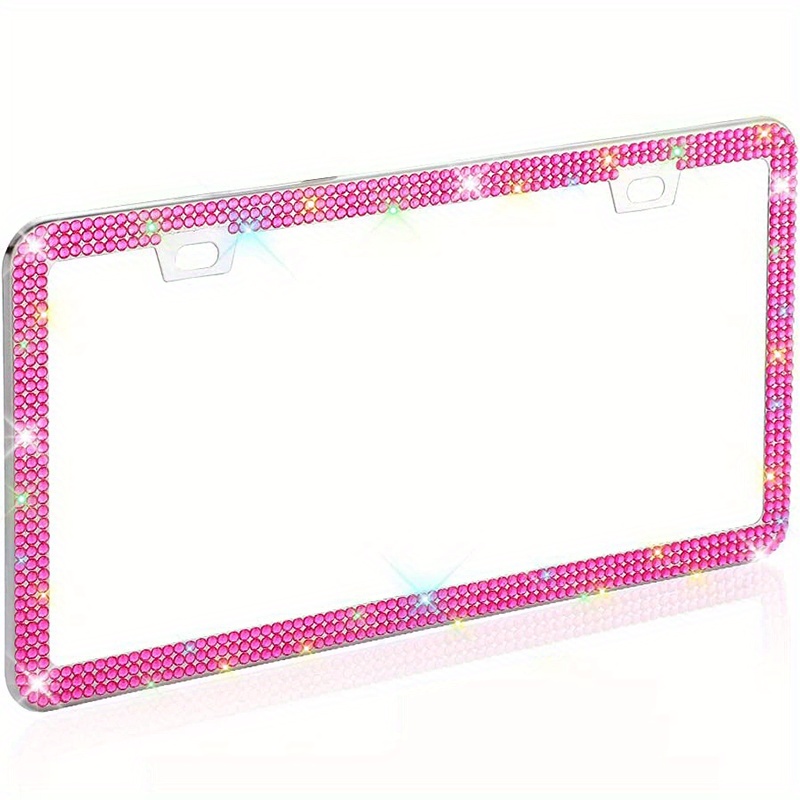  Pink Mermaid Glitter License Plate Frames Set of 2, Fish Scale  Bling License Plate Covers, Aluminum Metal Personalized License Plate Holder,  Cute Funny Decorative Car Tag Frame for Women and Girl 