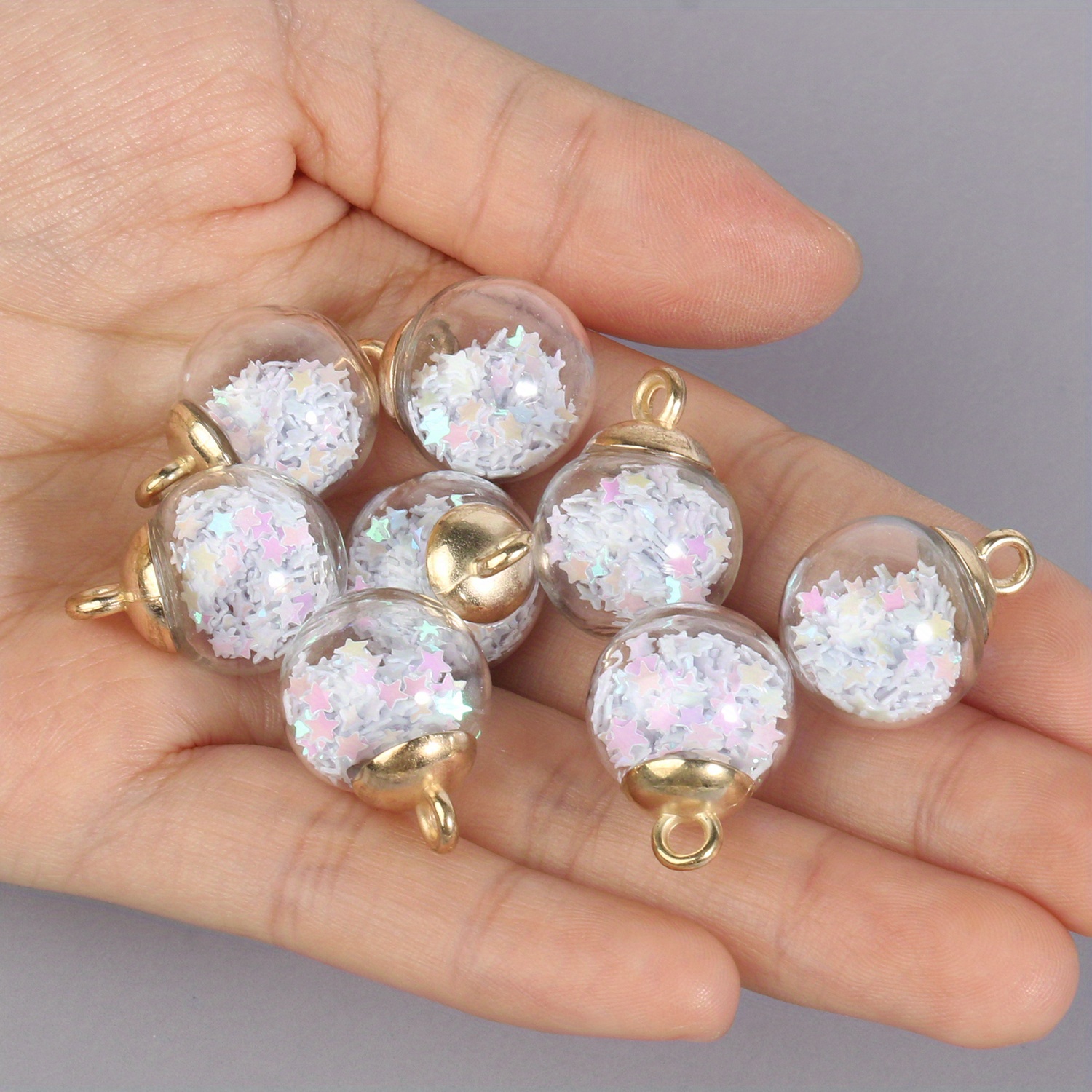 10/20pcs Transparent Ball Fruit Star Colorful Resin Charms For