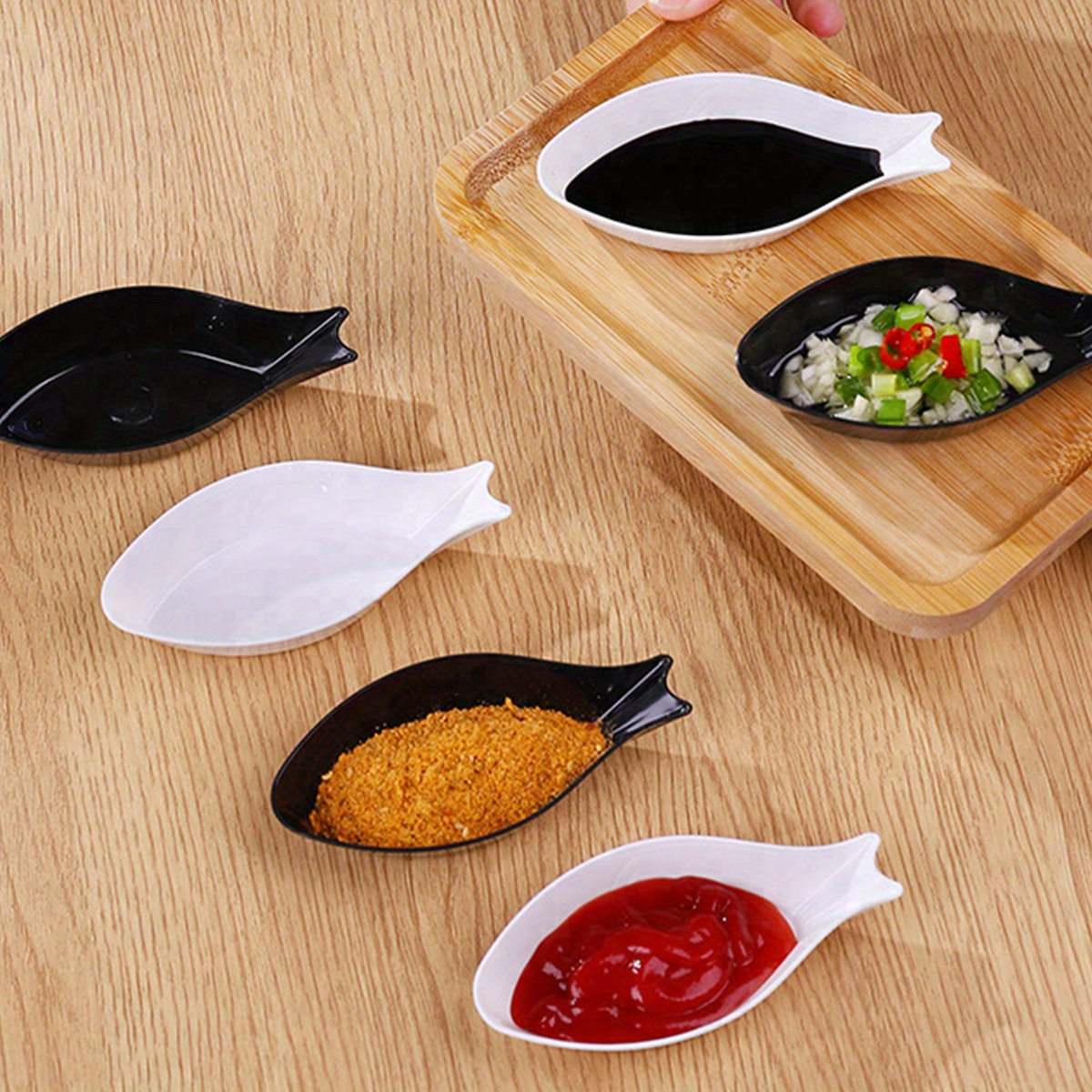 10PCS Plastic Saucers Tomato Sauce Dishes Kitchen Supplies