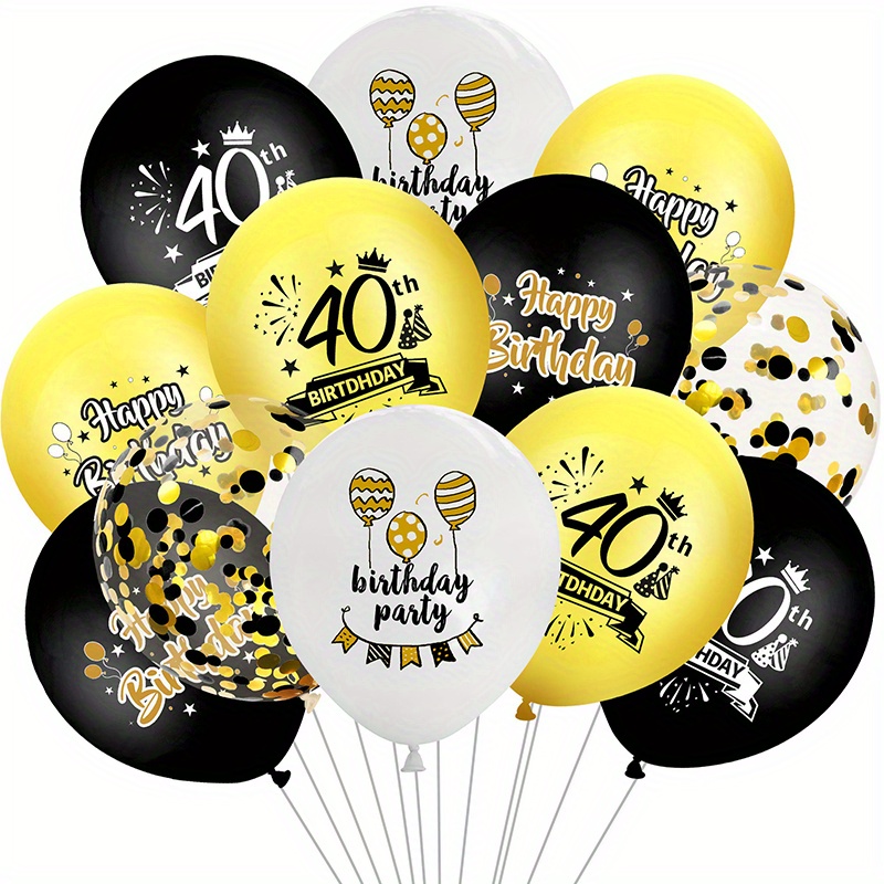 18th 30th 40th 50th Birthday Party Anniversary Black Golden - Temu