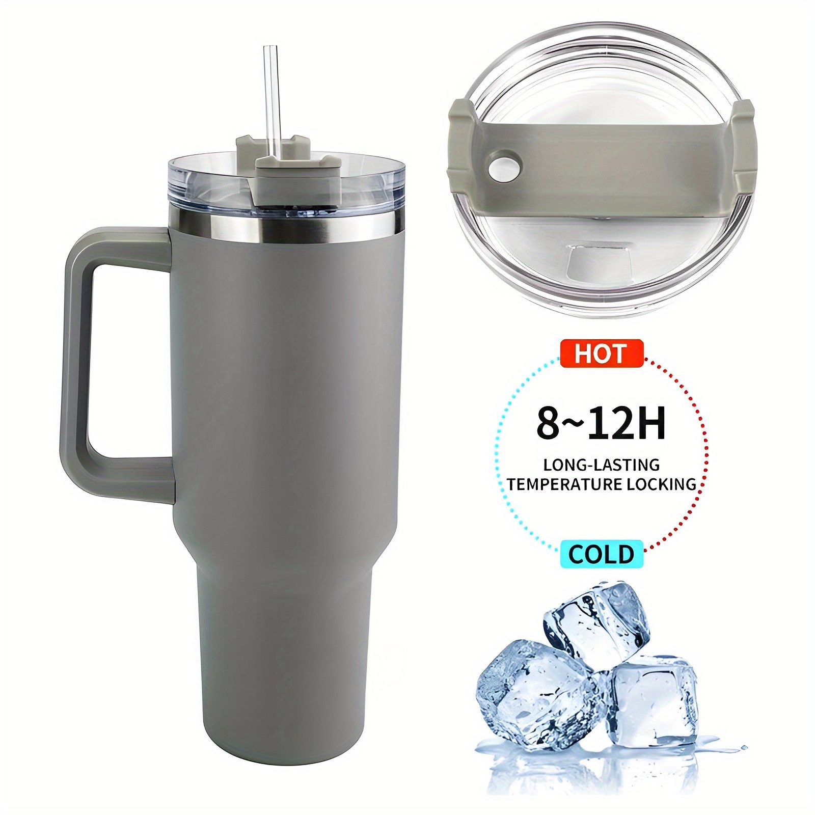  40 OZ Insulated tumbler with straw, Double Vacuum