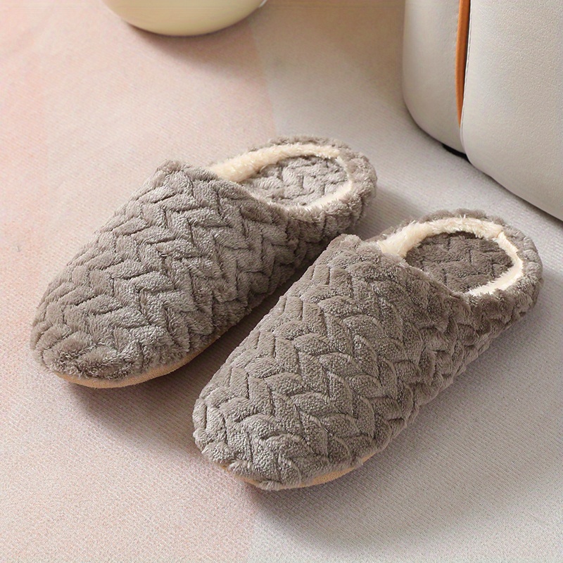 Jacquard Plush Japanese Soft-bottom Silent Slippers, Non-slip For Wooden Floors, Indoor Slippers., Women Shoes