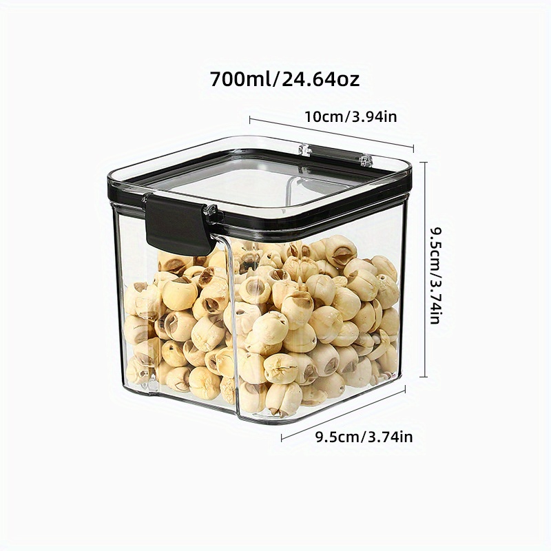 Airtight Cereal Container Clear Food Storage Box Organizer, Fresh 700ml 