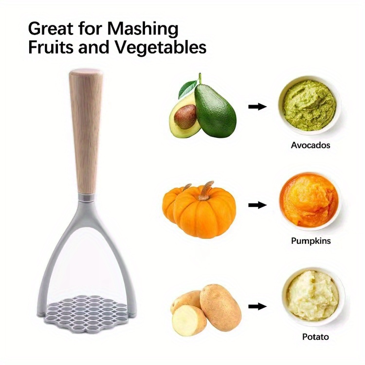 popular   aluminum alloy potato masher with wooden handle   kitchen tool for smooth   pumpkins   details 0