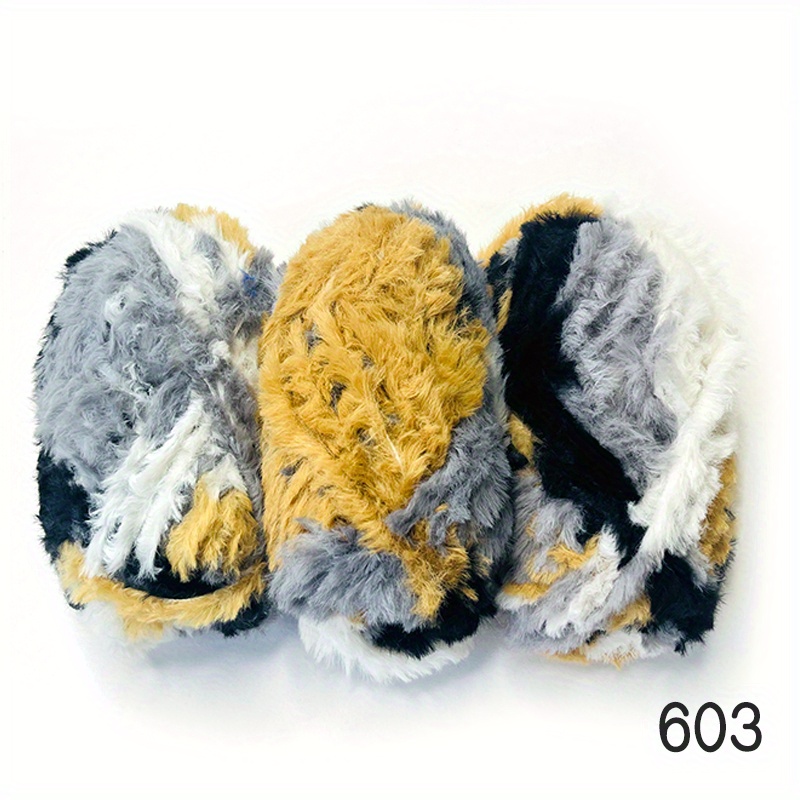  Super Soft Fur Yarn Fluffy Faux Fur Yarn Eyelash Yarn for  Crochet Knit Hat Scarf 100g One Skein