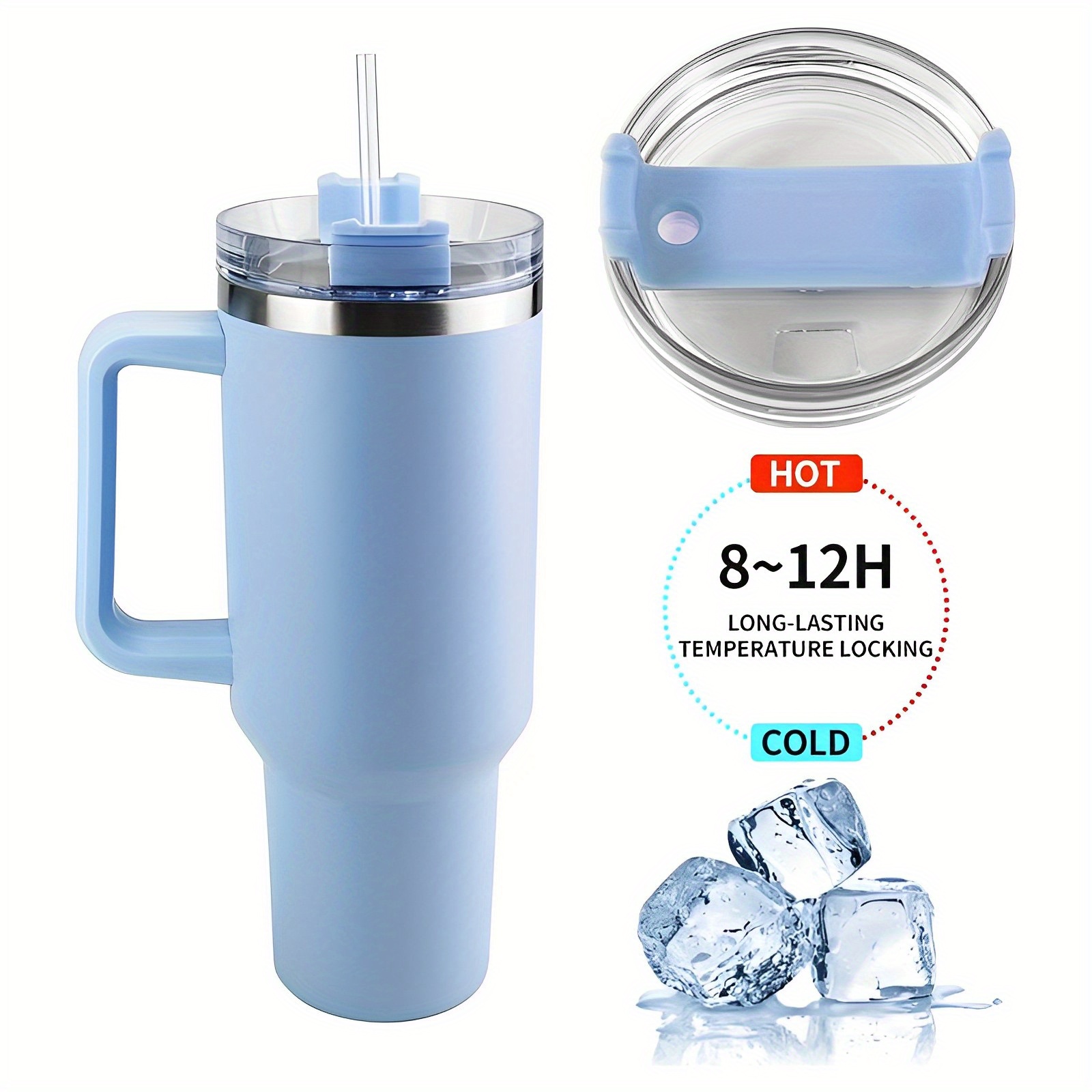 40oz Tumbler with straw and lid (Baby Blue) : Sports & Outdoors