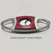 1pc double edged color wood shell stainless steel cigar cutter perfect for smoking accessories details 2