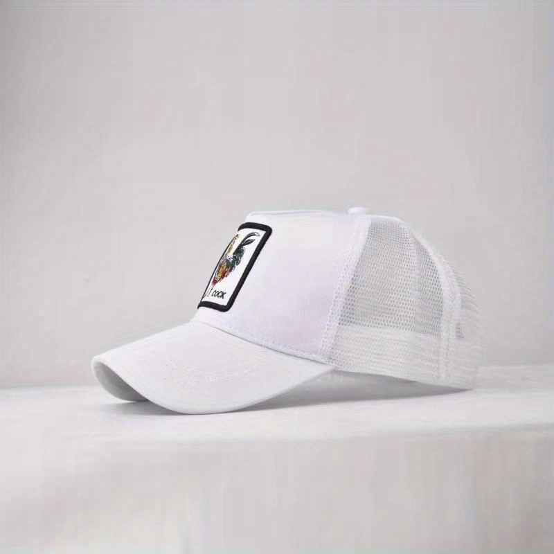 Animal Embroidered Baseball Cap Hip Hop Peaked Mesh Cap
