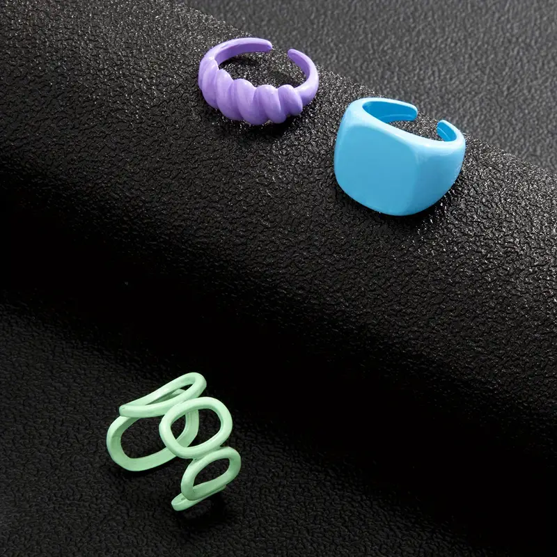 creative acrylic resin rings men's hollow round - Temu Australia