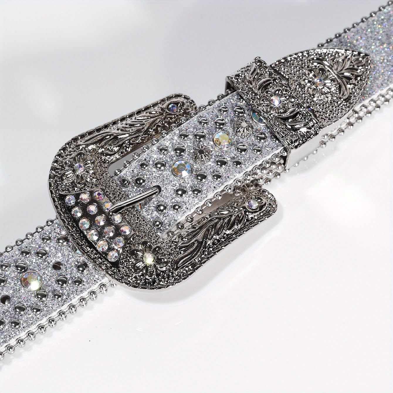 Punk Style Wide Leather Belt with Flower Alloy