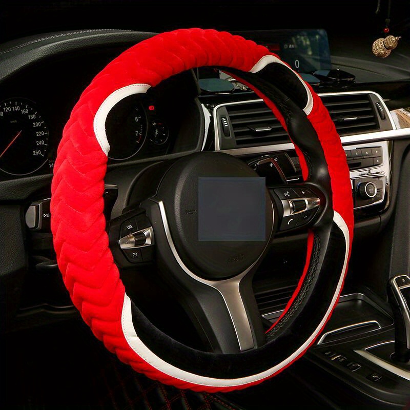 Stay Warm Stylish Universal Plush Steering Wheel Cover Temu United