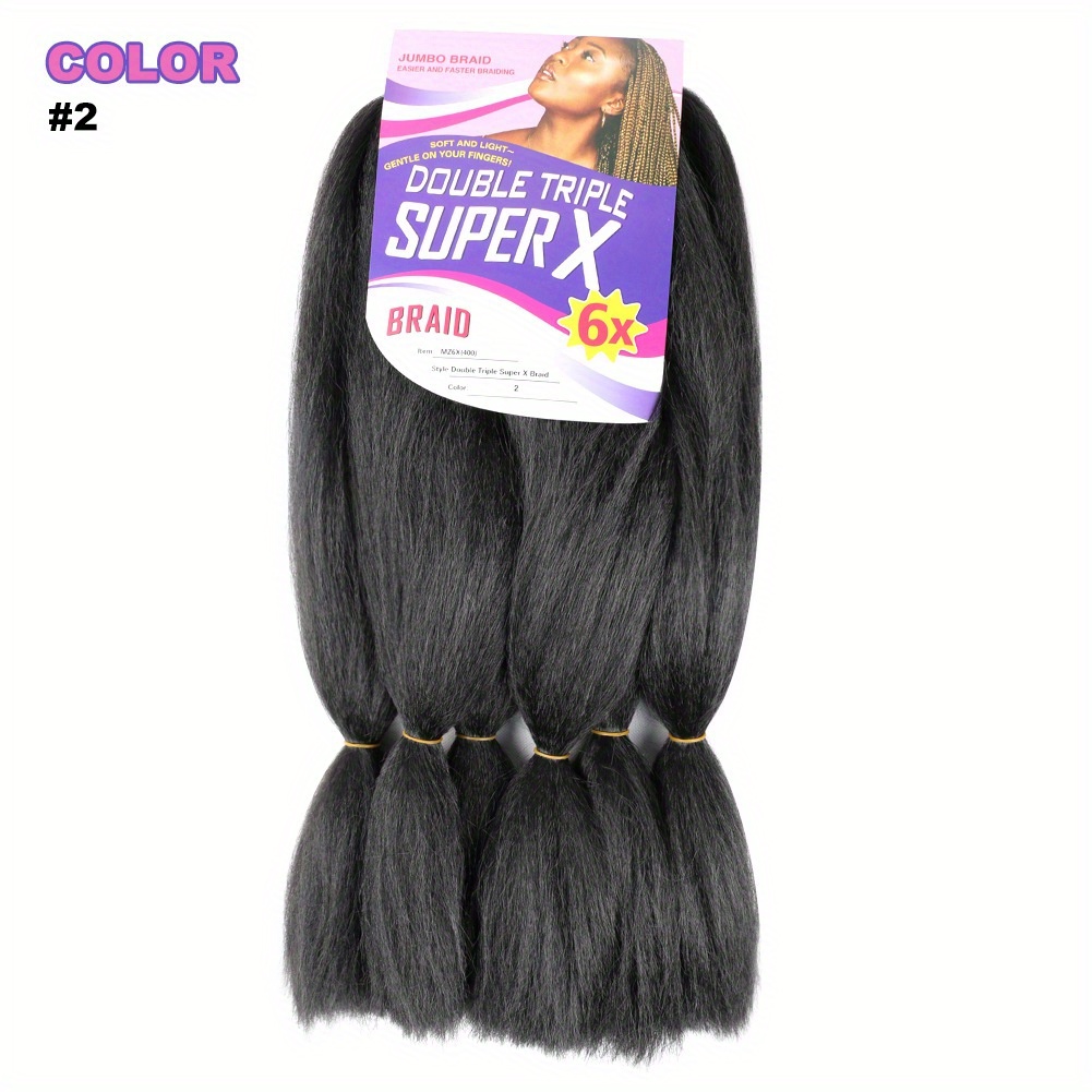 Synthetic 6x Jumbo Box Braids Hair Extensions Yaki Texture Temu