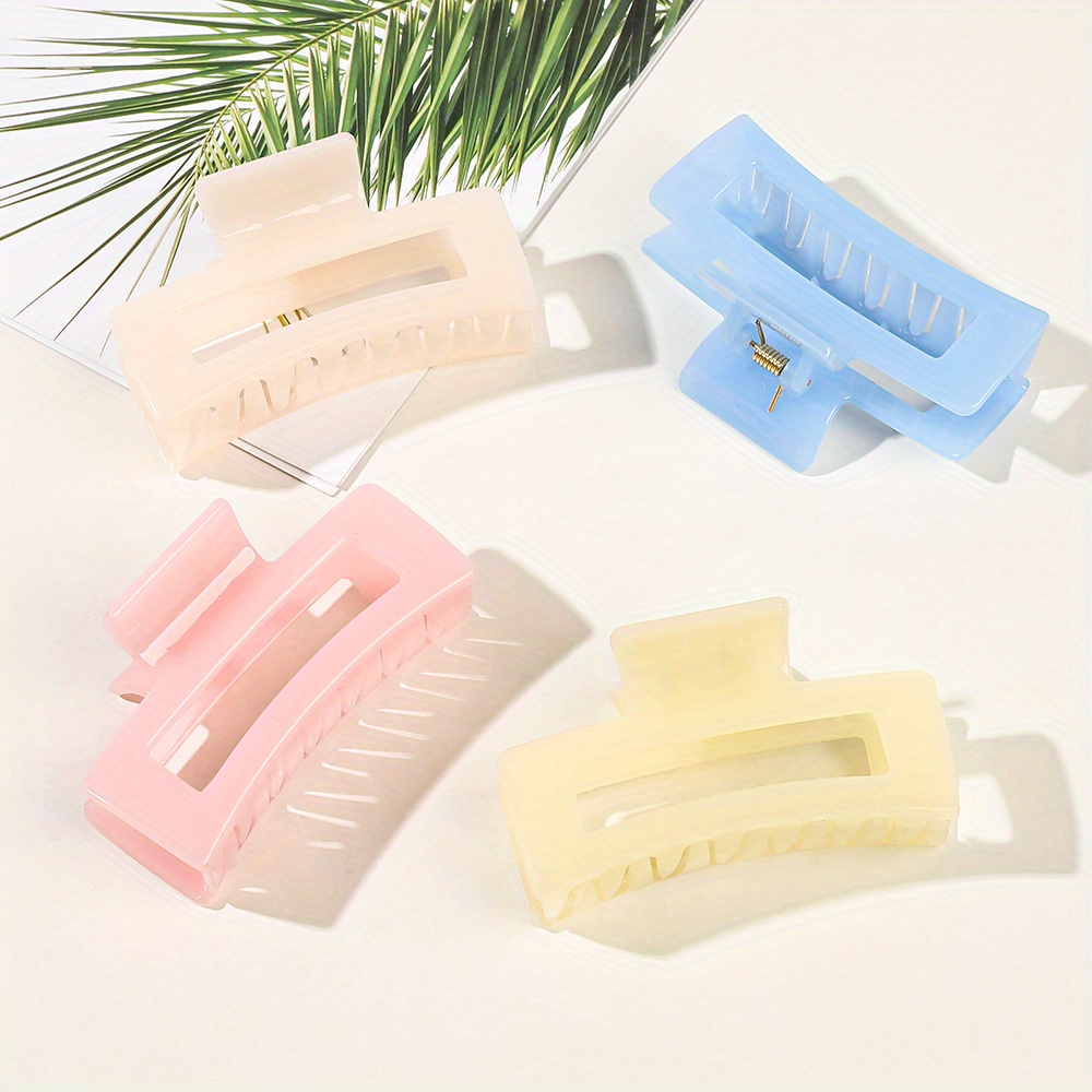 Strong Hold Hair Claw Women Medium Rectangle Clip Non slip - Temu