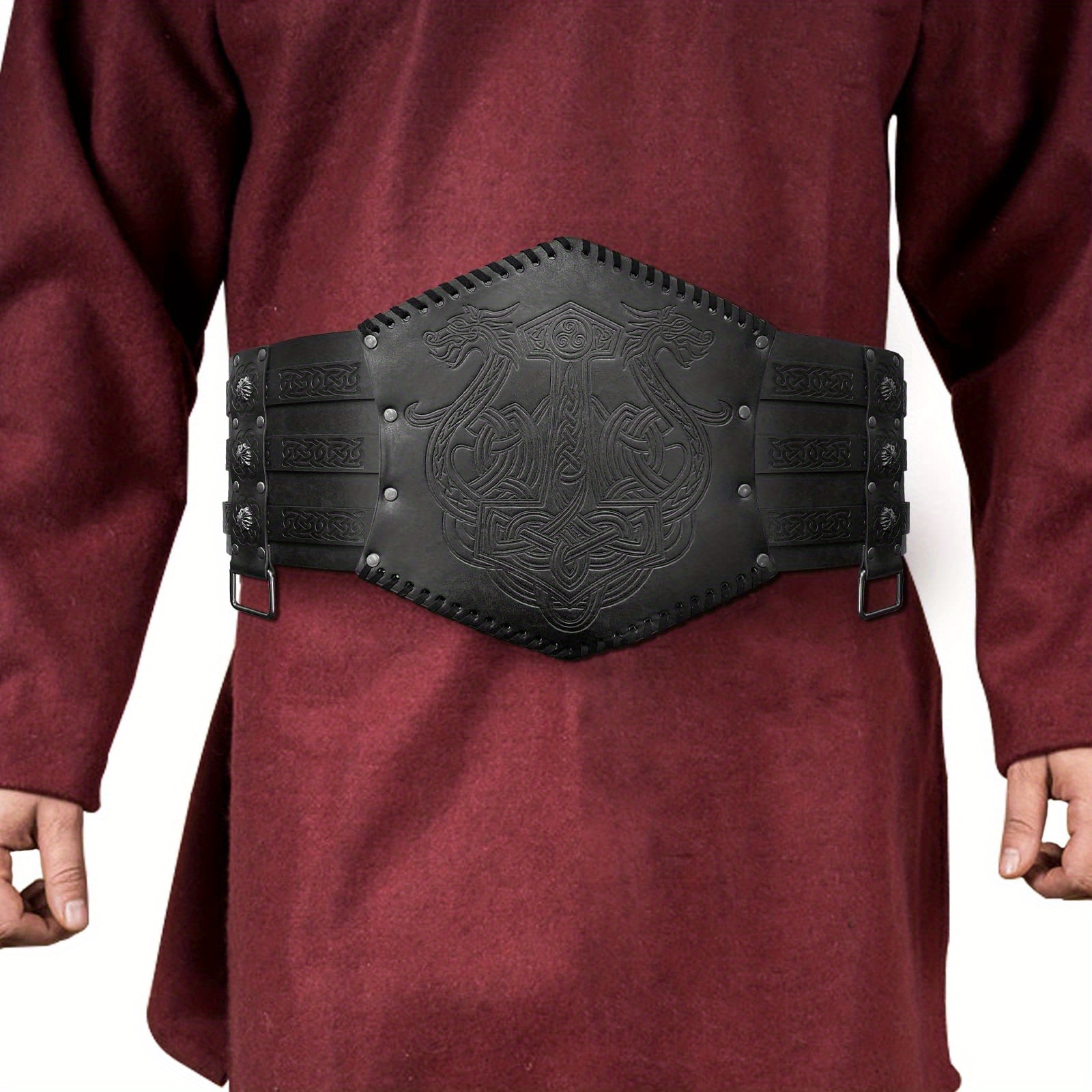 Viking Embossed Waist Norse Faux Leather Wide Belt Medieval Knight Corset  Belt For Larp Costume Ideal Choice For Gifts, Today's Best Daily Deals