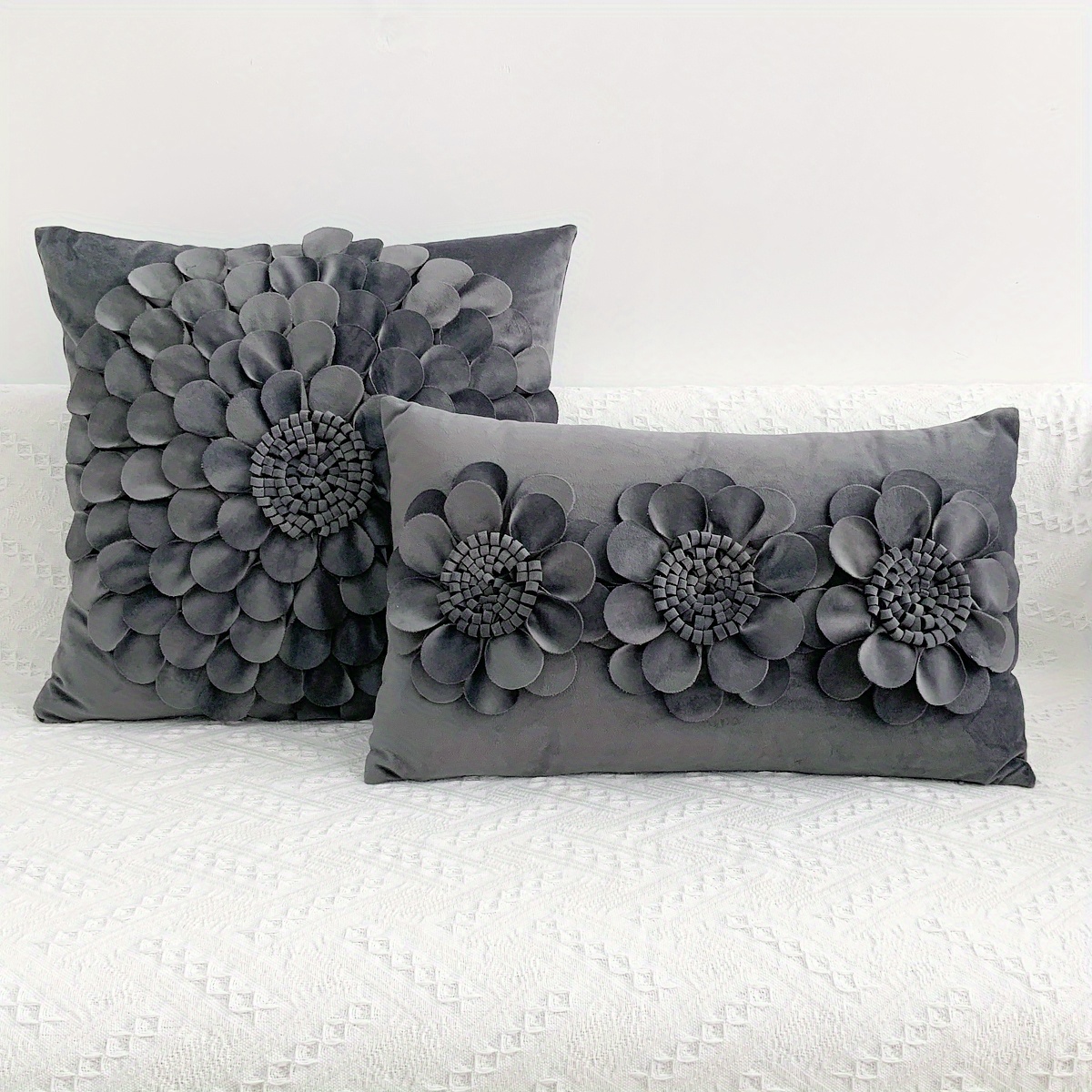 Handmade Decorative Throw Pillow Finger Paint Pattern 18 X 
