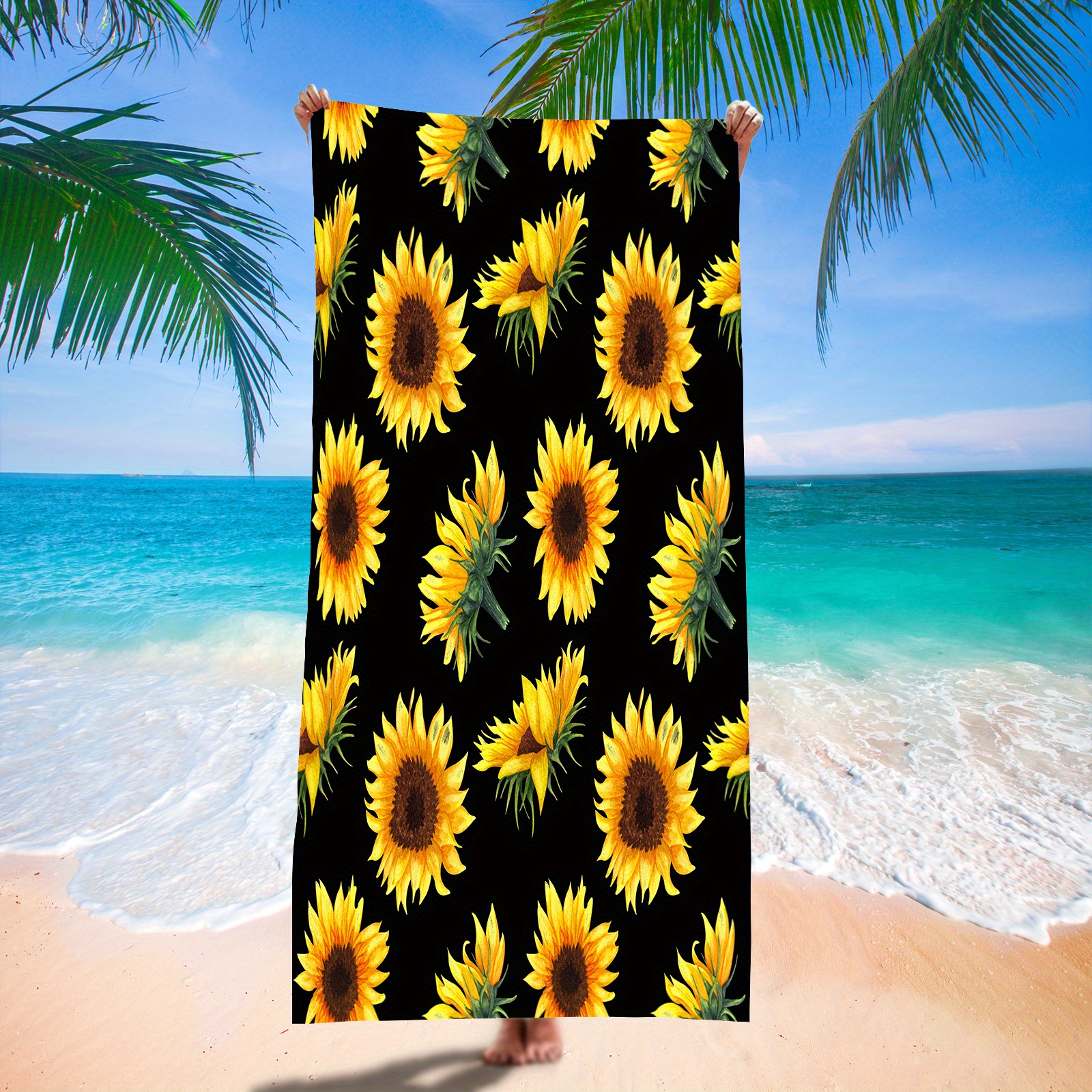 Oversize Beach Towel Clearance Towels Sunflower Decorative - Temu