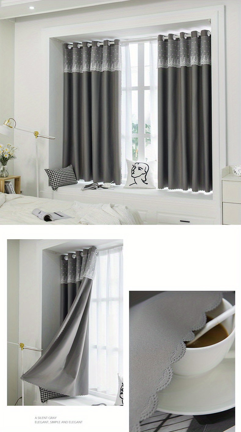 Lace Lace Shading Curtains Living Room Bedroom Ultrasonic Temu