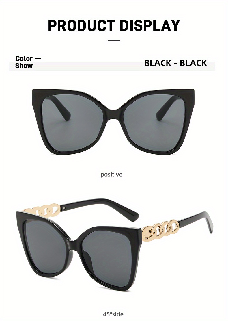 Cat Eye Fashion Sunglasses For Women Men Casual Chain Charm Gradient Glasses  For Summer Beach Party, Uv400 - Temu