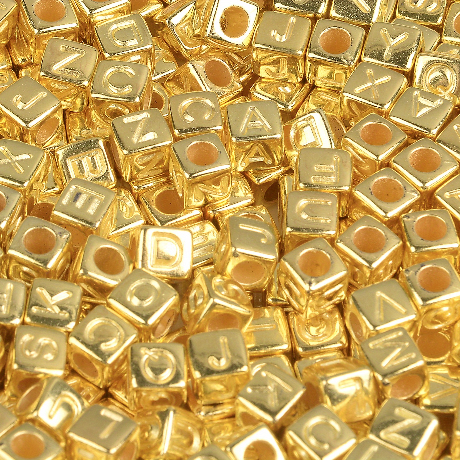 Gold Silver Square Letter Colours Beads Acrylic Number letter Beads Square  Spacer Beads For Jewelry Making DIY Necklace Bracelet