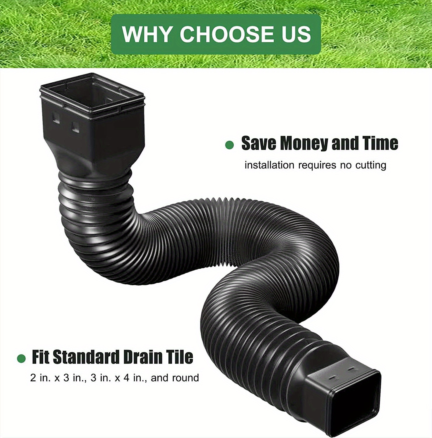 Pp Folding Telescopic Drain Pipe Extend Your Outdoor Drainage With