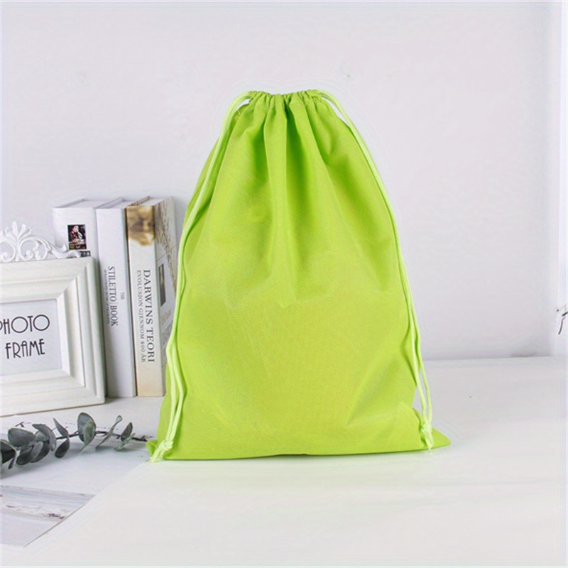Portable Drawstring Storage Bag Thickened Solid Color Non - Temu