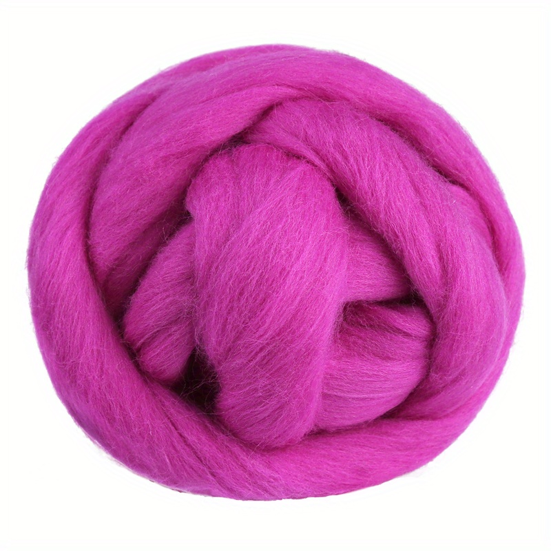 Jupean 3.53oz Wool Roving Yarn, Fiber Roving Wool Top, Wool Felting Supplies, Pure Wool, Chunky Yarn, Spinning Wool Roving for Needle Felting Wet
