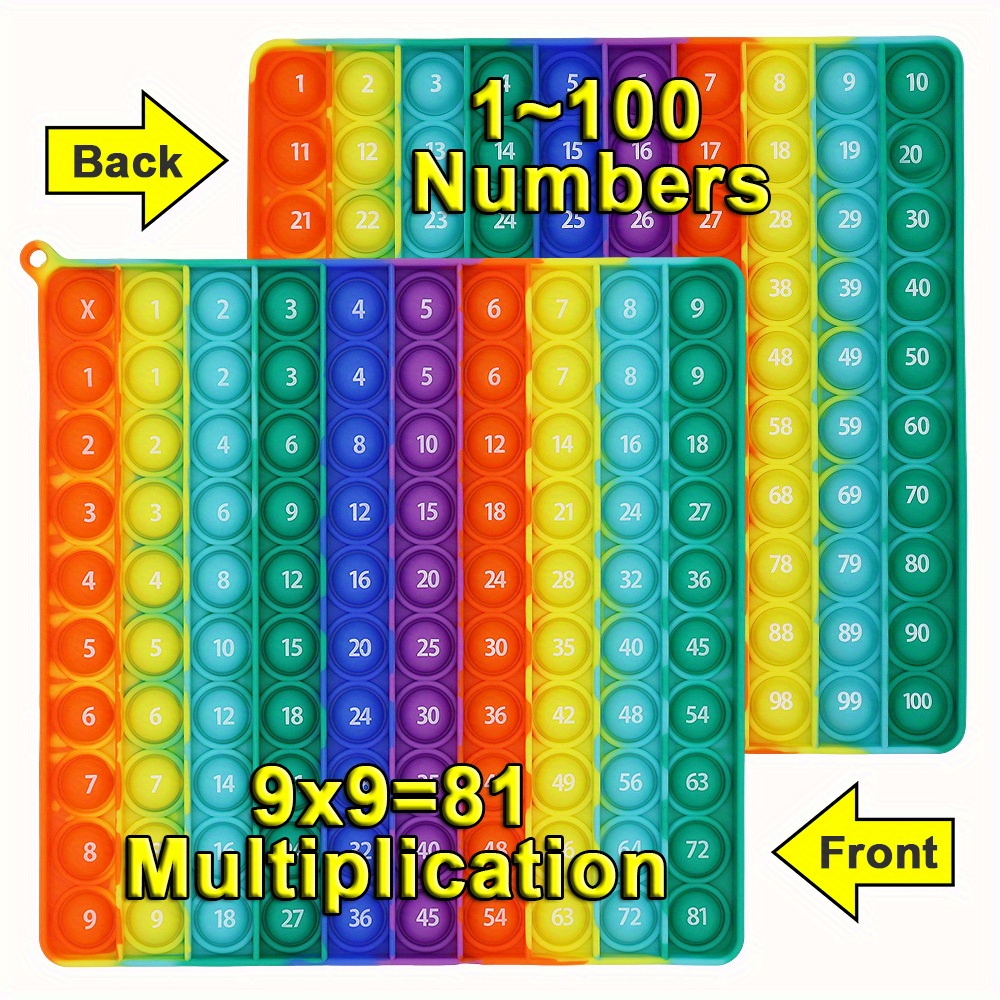 Front 9x9 Multiplication Back 9+9 Addition 1 100 Numbers - Temu