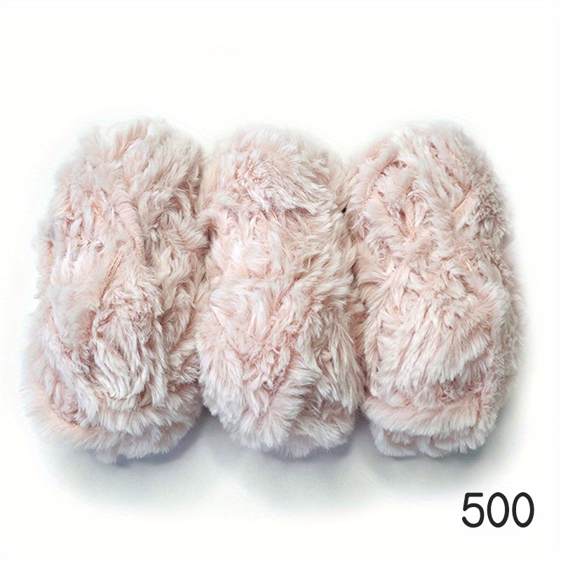 HEALLILY Super Soft Fur Yarn Chunky Fluffy Faux Fur Yarn Eyelash Yarn for  Crochet Knit 2PCS (White)