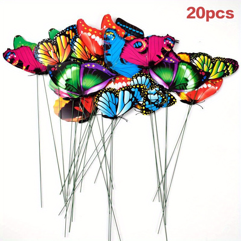 TaTalife Mariposa artificial, mariposas de seda, mariposas para  manualidades para arreglos florales, decoración de estacas de mariposa 3D,  maceta de