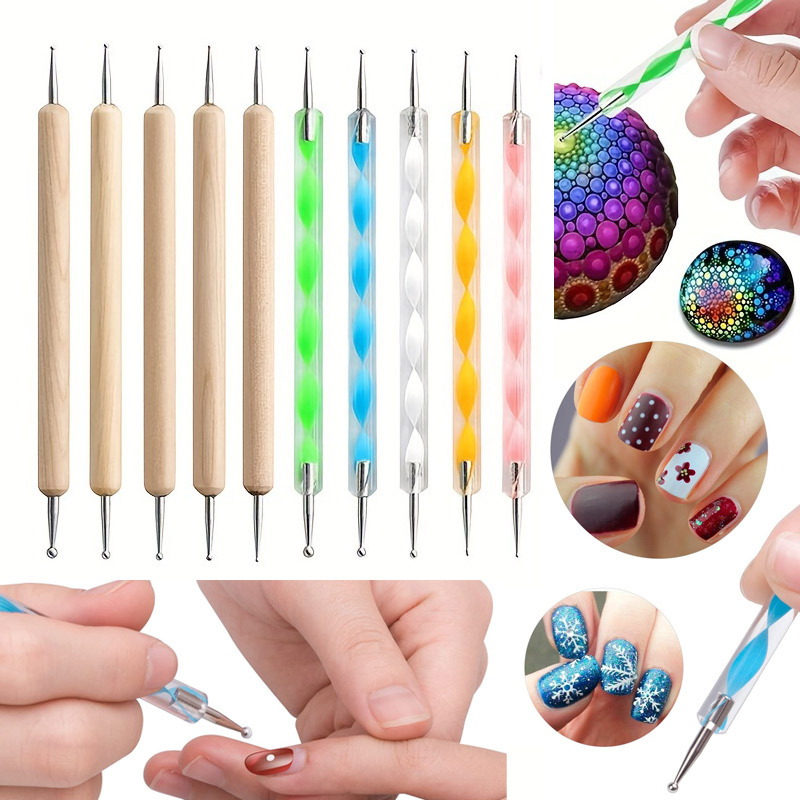 5Pcs Mandala Painting Tool Kit Marbleizing Dotting Tools Nail Art