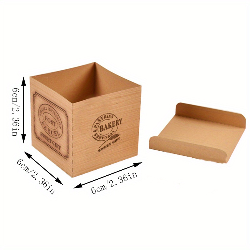 Square Muffin Cups, Disposable Kraft Paper Cupcake Cups, Exquisite