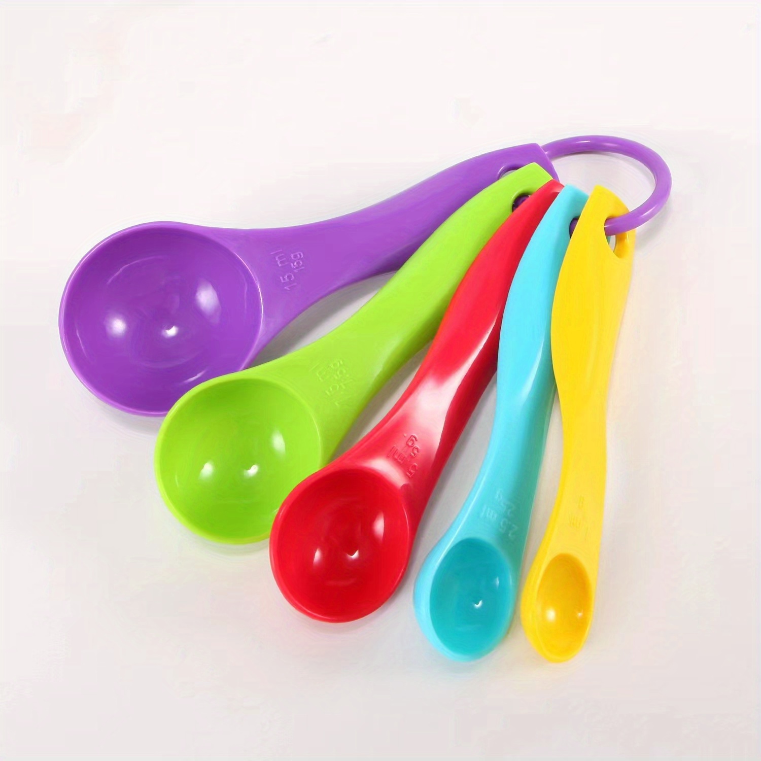 Measuring Spoons And Cups In Rainbow Colors Made Of Plastic - Temu