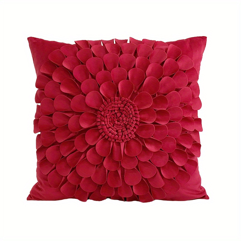 Handmade 3d Flower Velvet Throw Pillow Dutch Velvet Flower - Temu