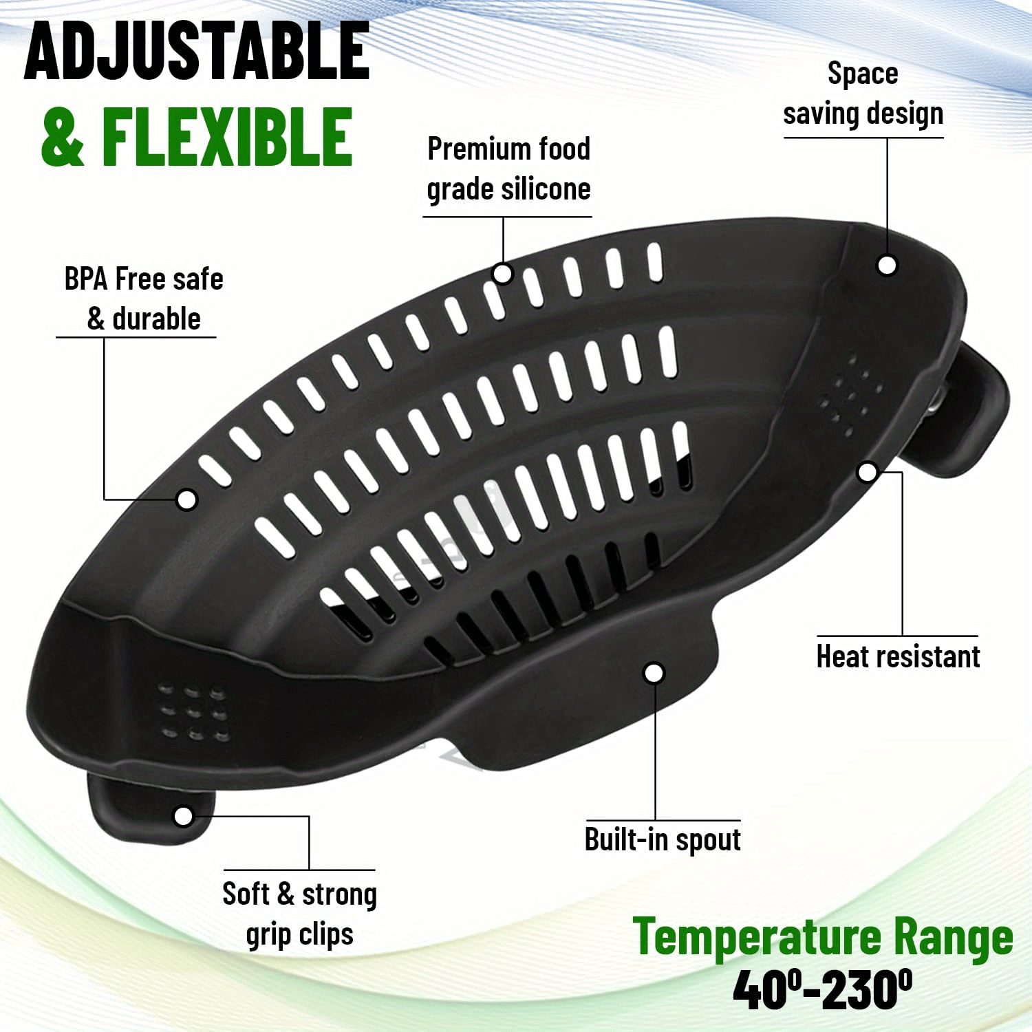 Every chef needs this adjustable silicone clip-on strainer for pots, p –
