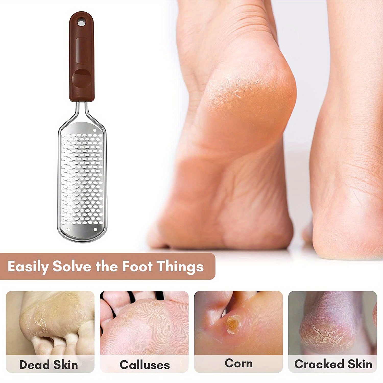 Feet Callus Remover - Stainless Steel – Metal Foot File Scrubber Dead Foot  Skin Remover - Professional Spa Pedicure. Wonder Pedi