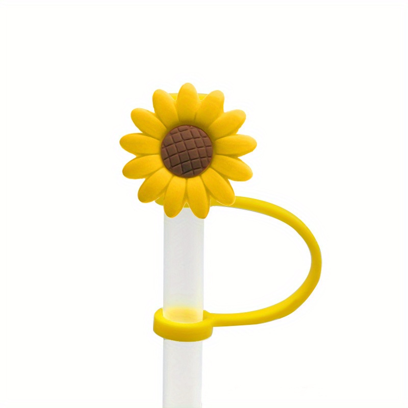 Reusable Straw Tips Cover - Sunflower Pattern, Dust-proof Plug