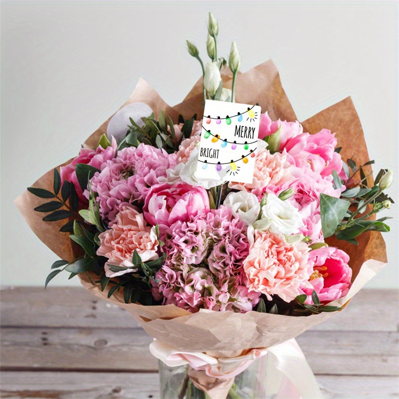 Clear Heart Plastic Flower Card Holder Bouquet Arrangement Temu