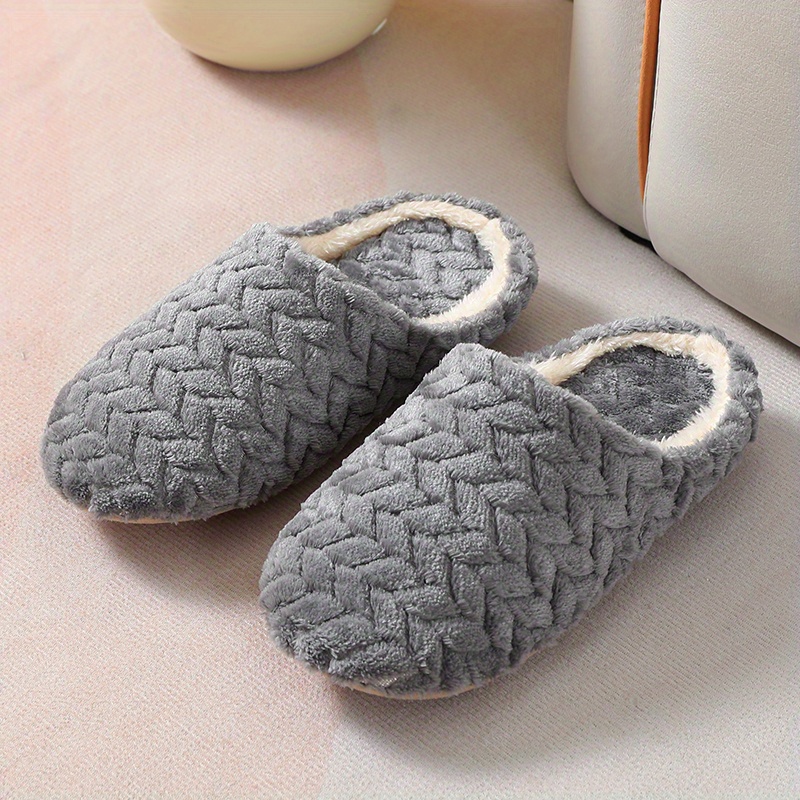 Jacquard Plush Japanese Soft-bottom Silent Slippers, Non-slip For Wooden Floors, Indoor Slippers., Women Shoes