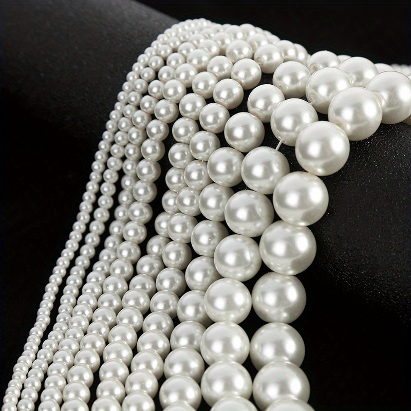 Round Loose Beads Pure Color Energy Healing Faux Pearls With - Temu