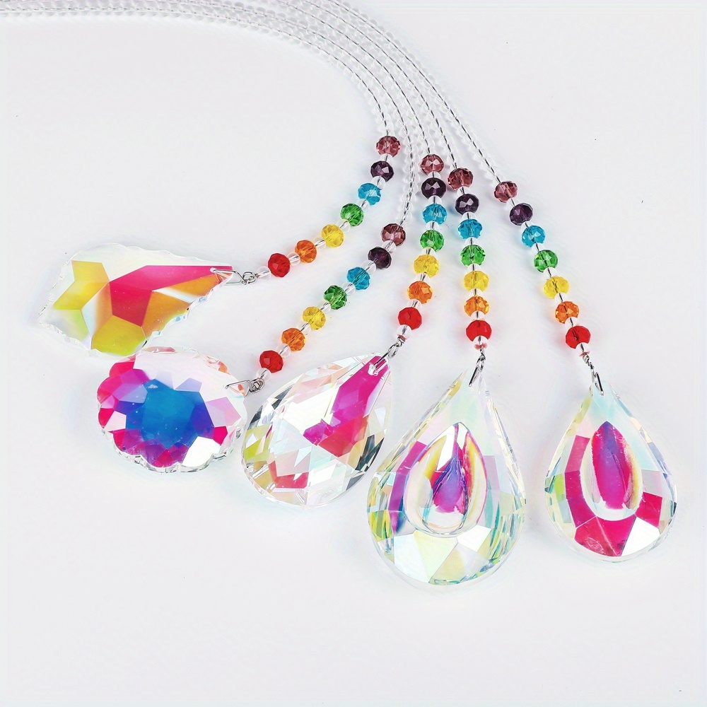 Colorful Crystals Pendant With Suncatchers Beads Glass Ball - Temu