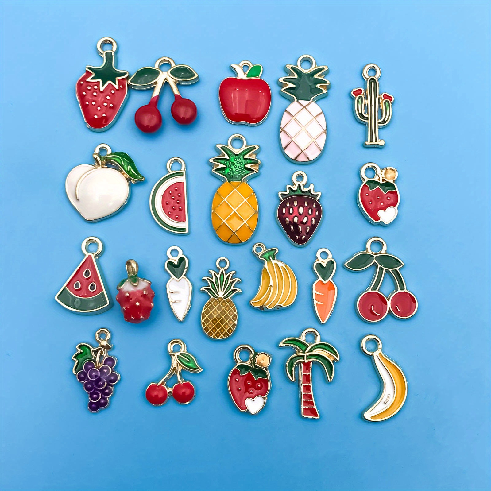 Enamel Dripping Oil Fruit Series Cherry Shaped Charms - Temu