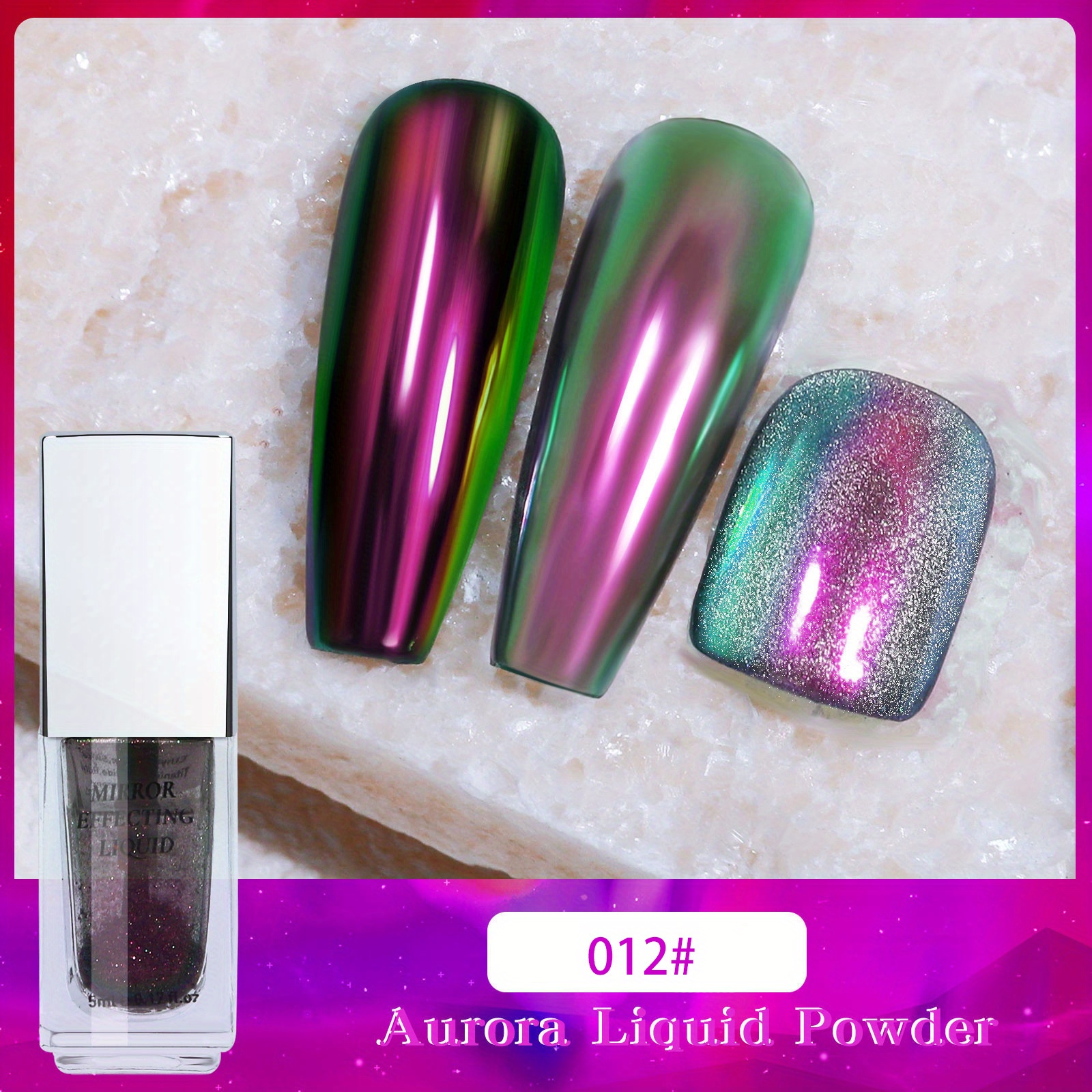 Makartt Mermaid Chrome Nail Powder, 2 Colors Aurora Nail Powder, Mirror  Effect Iridescent Pearl Mica Powders Chameleon Nail Chrome Powder Manicure  Pigment for N… in 2023