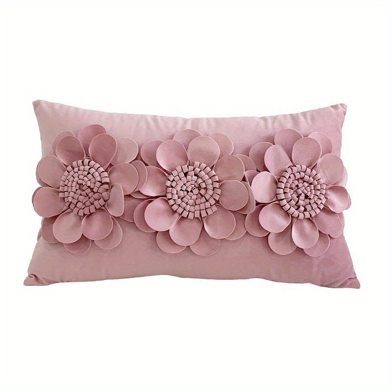 Handmade 3d Flower Velvet Throw Pillow Dutch Velvet Flower - Temu