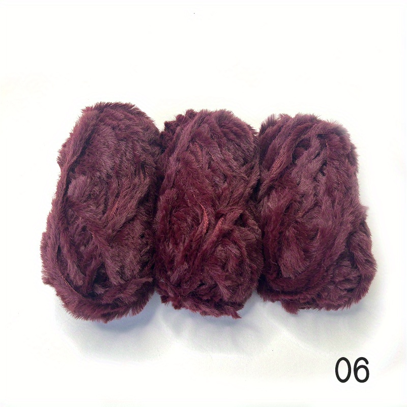 Sharon Soft Feather Fur Yarn 6 Skeins Total 10.5 oz (300g) (Brown Mix)