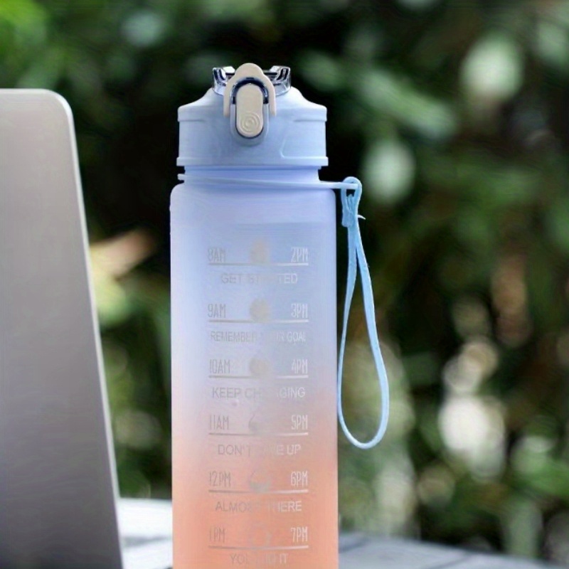 Water Bottle with Straw 32 Oz Time Marker to Inspire You Drink More Water